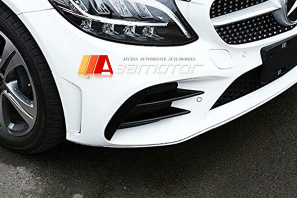 Carbon Fiber Front Bumper Fog Light Cover Trims Set fit for 2019-2021 Mercedes W205 C-Class