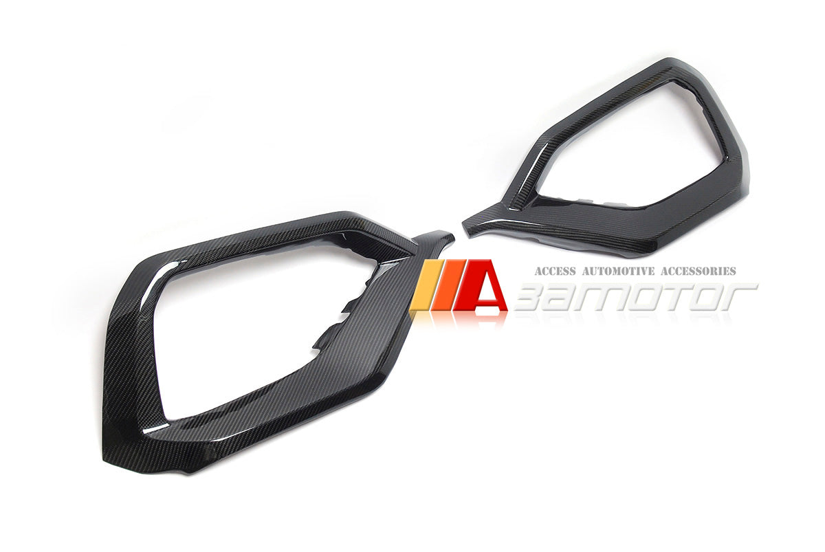 3AMOTOR Dry Carbon Fiber Front Fog Light Cover Air Duct Trims fits 2022-2025 Subaru WRX VB