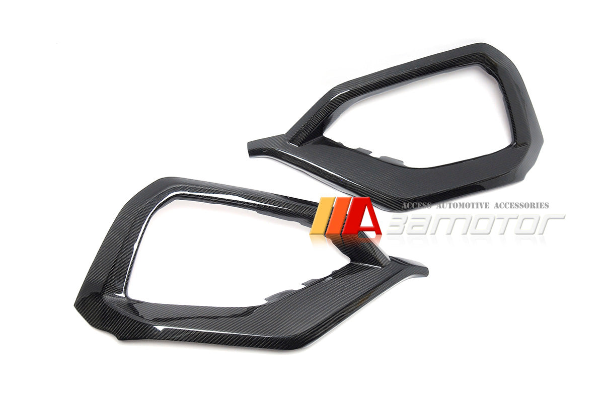 3AMOTOR Dry Carbon Fiber Front Fog Light Cover Air Duct Trims fits 2022-2025 Subaru WRX VB