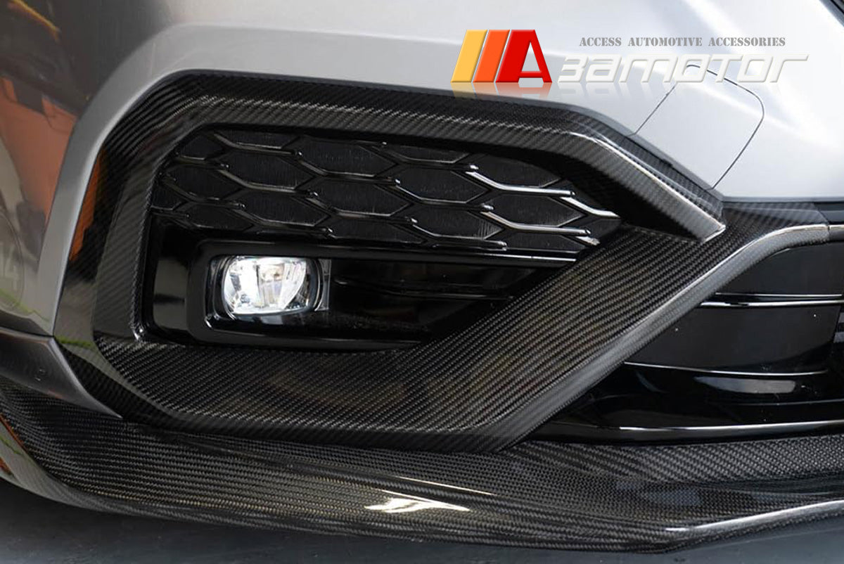 3AMOTOR Dry Carbon Fiber Front Fog Light Cover Air Duct Trims fits 2022-2025 Subaru WRX VB