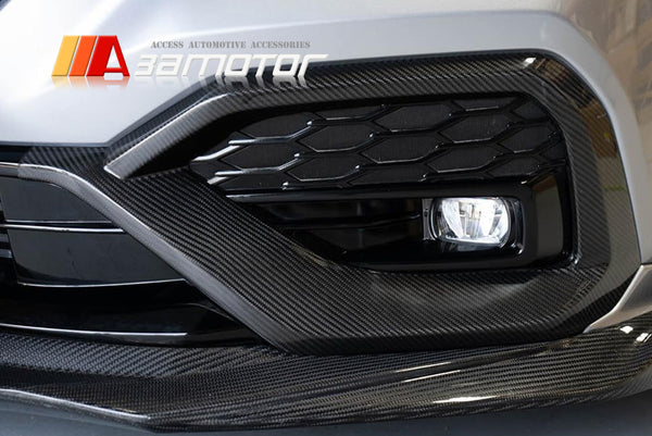 3AMOTOR Dry Carbon Fiber Front Fog Light Cover Air Duct Trims fits 2022-2025 Subaru WRX VB