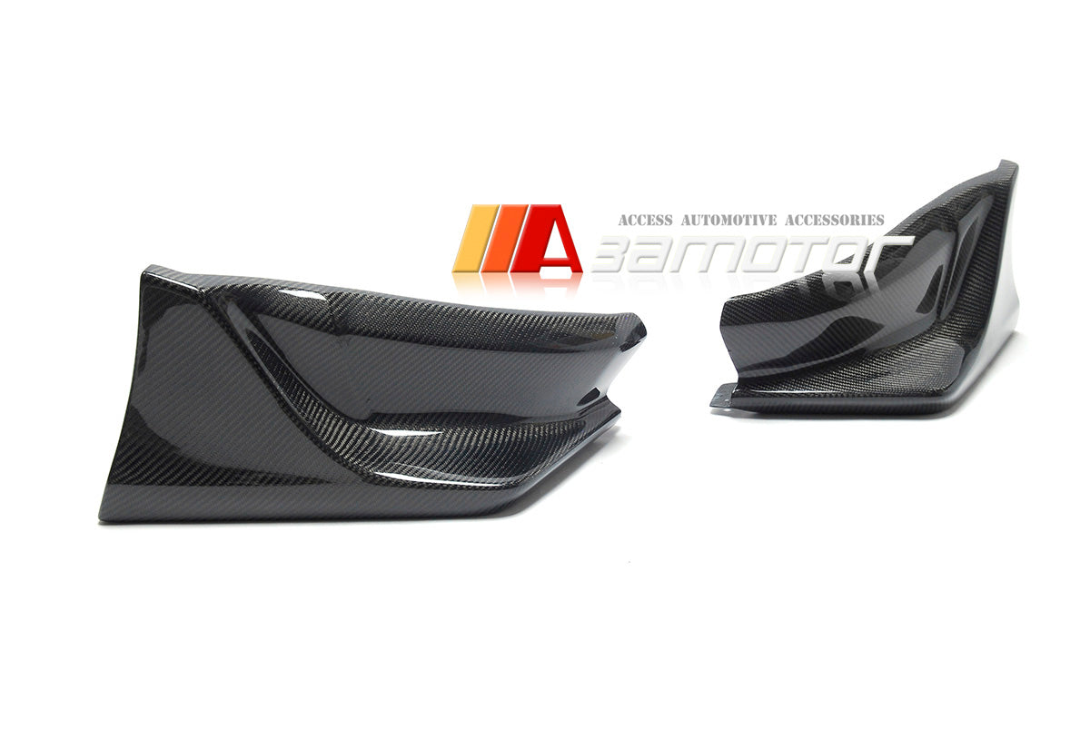 3AMOTOR Carbon Fiber Rear Bumper Splitter Side Caps Set fits 2022-2025 Toyota GR Supra A90 A91