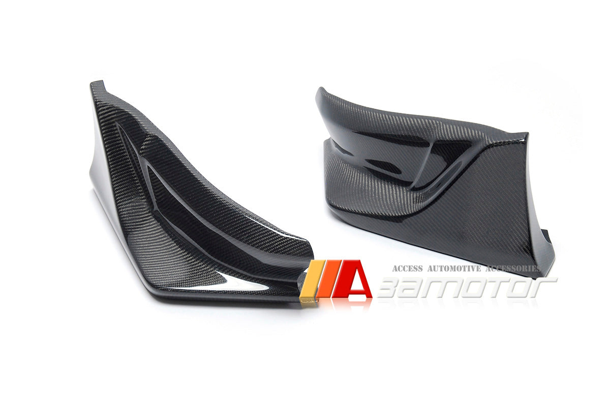 3AMOTOR Carbon Fiber Rear Bumper Splitter Side Caps Set fits 2022-2025 Toyota GR Supra A90 A91