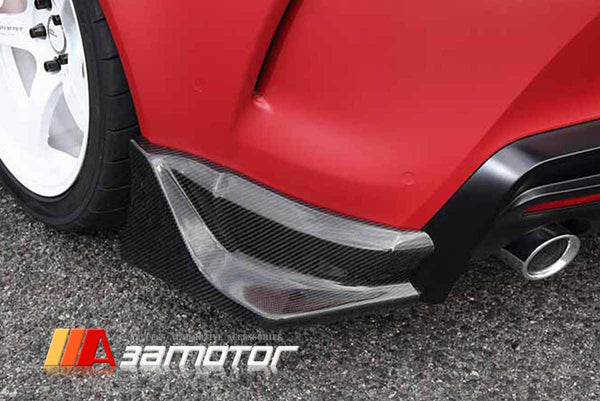 3AMOTOR Carbon Fiber Rear Bumper Splitter Side Caps Set fits 2020-2026 Toyota GR Supra A90 A91