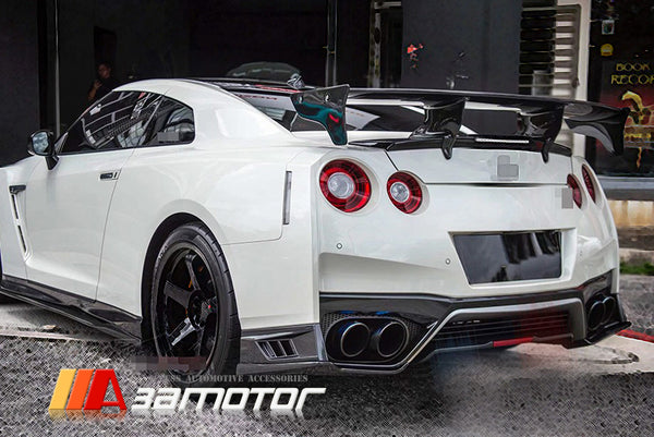 Carbon Fiber V Rear Bumper Extensions Pair fit for 2017-2023 Nissan GT-R R35 EBA