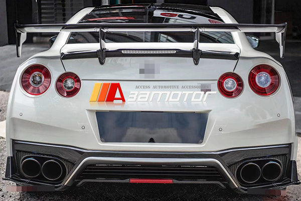 Carbon Fiber V Rear Bumper Extensions Pair fit for 2017-2023 Nissan GT-R R35 EBA