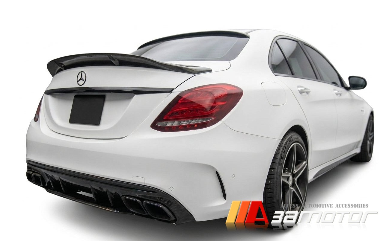 Carbon Fiber Rear Trunk Spoiler Wing fit for 2015-2021 Mercedes W205 C-Class Sedan