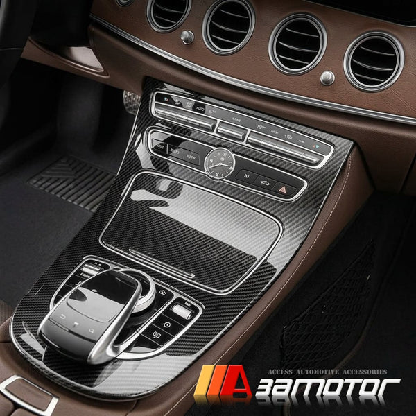 Carbon Look (Hydro Dipped) Center Console Gear Panel Cover Trims Set fit for 2017-2024 Mercedes W213 E-Class