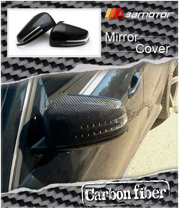 Carbon Fiber Side Mirror Cap Covers Set fit for Mercedes W204 / C204 / W212 / C207 / W218 / W221 / W216