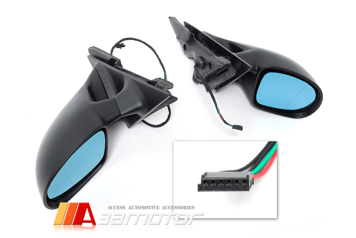 M3 Look Electric Heating LHD Side Mirrors Set fits 1998-2003 BMW E46 3-Series Sedan