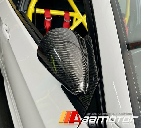 Replacement Carbon Fiber Side Mirrors w/ Blue Glass fit for Mitsubishi Evolution EVO 7 / EVO 8 / EVO 9