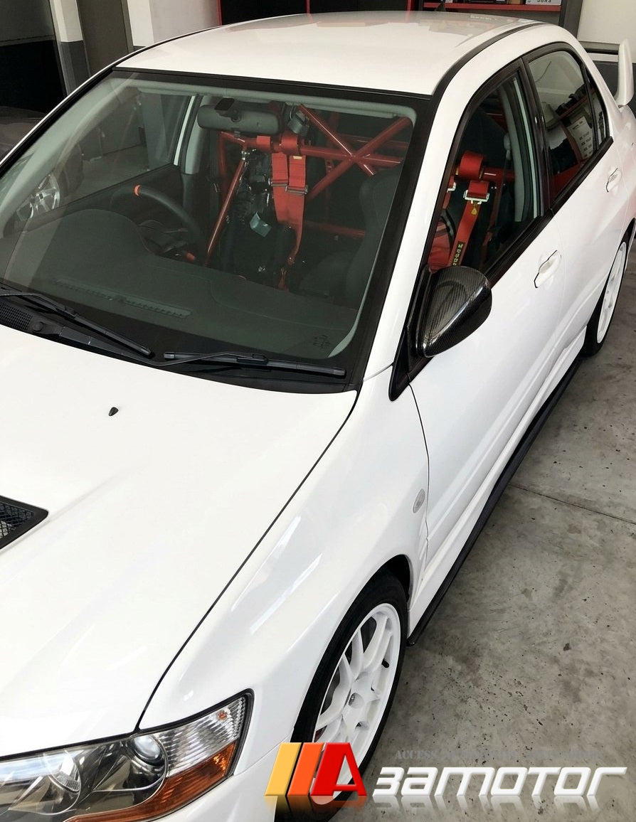 Replacement Carbon Fiber Side Mirrors w/ Blue Glass fit for Mitsubishi Evolution EVO 7 / EVO 8 / EVO 9