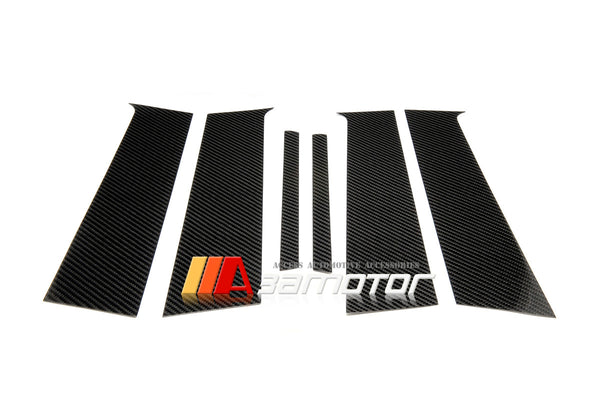 Carbon Fiber Trim Pillar Panel Covers 6 PCS Set fit for Mitsubishi Lancer Evolution X EVO 10