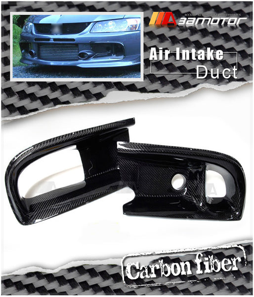 Carbon Fiber Dual Air Oil Intake Front Bumper Ducts Set fit for Mitsubishi Lancer Evolution IX EVO 9