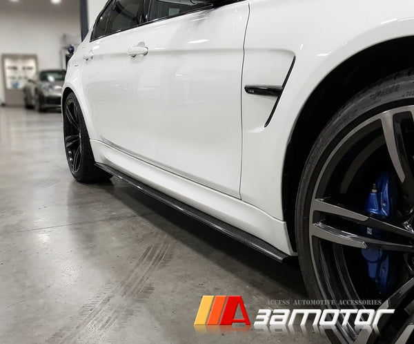 Carbon Fiber MP Side Skirt Extensions Set fit for 2015-2020 BMW F80 M3 / F82 F83 M4