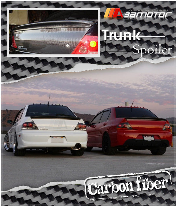 Carbon Fiber Wingless Type Rear Trunk Spoiler fit for Mitsubishi Lancer Evolution EVO 8 / EVO 9