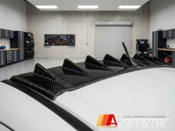 Carbon Fiber Vortex Generator Roof Spoiler fit for Mitsubishi Lancer Evolution X EVO 10 w/ Antenna Base 6x5cm