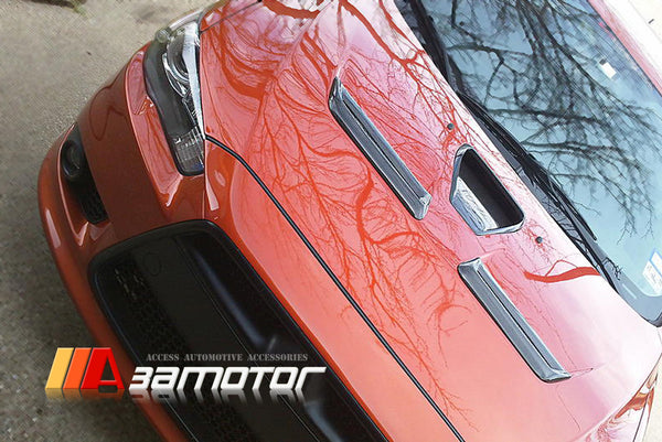 Dry Carbon Fiber Front Air Intake Bonnet V Hood Vents Set fit for Mitsubishi Lancer Evolution X EVO 10 / Ralliart