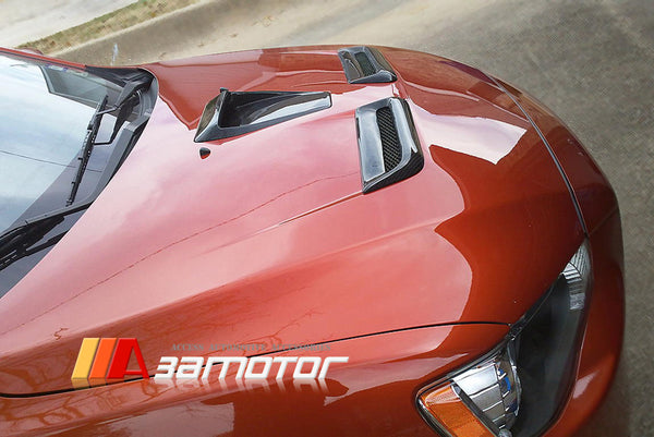 Dry Carbon Fiber Front Air Intake Bonnet V Hood Vents Set fit for Mitsubishi Lancer Evolution X EVO 10 / Ralliart