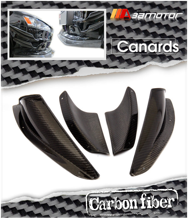 Carbon Fiber Front Bumper Side Canards 4 PCS Set fit for Mitsubishi Lancer Evolution X EVO 10
