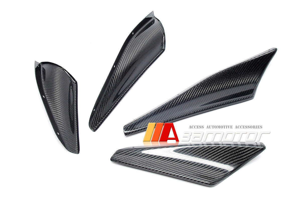Carbon Fiber Front Bumper Side Canards 4 PCS Set fit for Mitsubishi Lancer Evolution X EVO 10