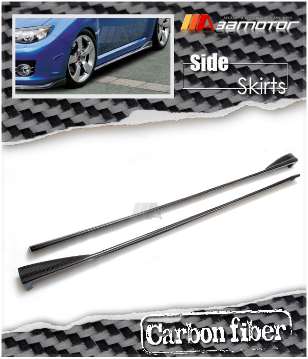 Carbon Fiber Side Skirt Extensions Set fit for 2008-2014 Subaru Impreza Sedan Wagon WRX STI