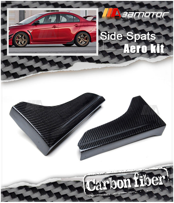 Carbon Fiber Side Skirt Rear Spats Set fit for Mitsubishi Lancer Evolution EVO 10 w/ OEM Aero Kits only