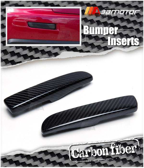 Carbon Fiber Rear Bumper Inserts 2 PCS Set fit for 2008-2015 Mitsubishi Lancer Evolution X EVO 10