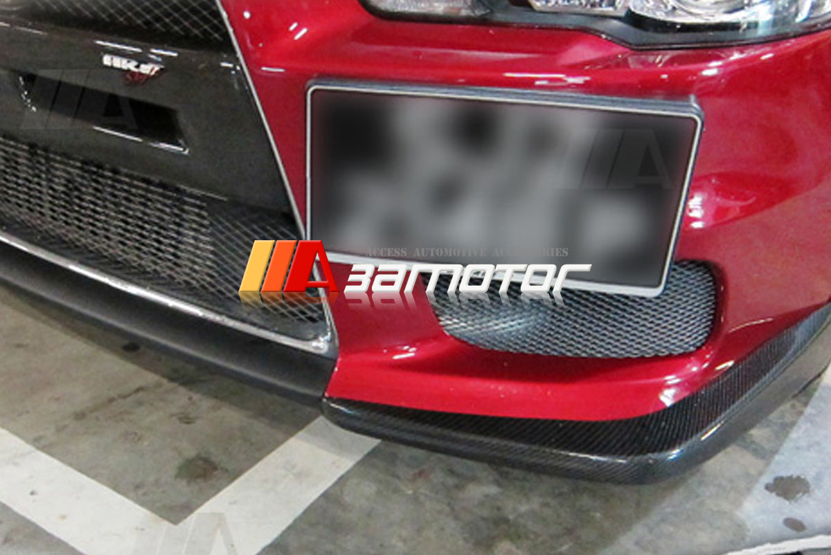 Carbon Fiber Front Bumper Splitter Covers Set fit for Mitsubishi Lancer Evolution X EVO 10