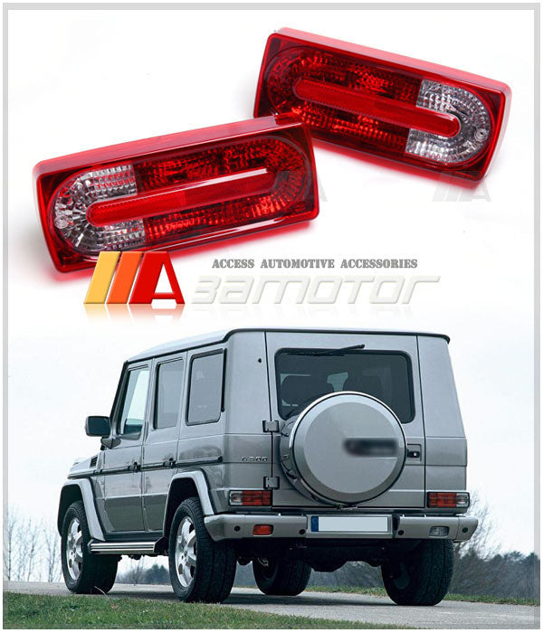 Rear Tail Lights Lamps Red & Clear Set fit for 2002-2014 Mercedes W463 G-Class