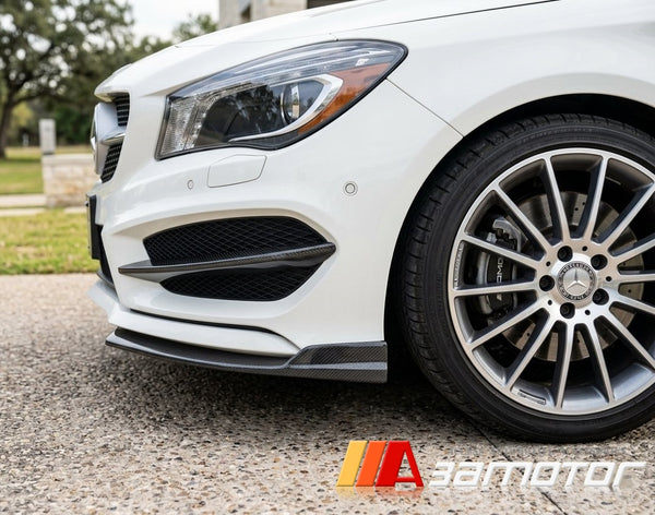 Carbon Fiber P Front Bumper Splitters fit for 2013-2016 Mercedes W117 / C117 CLA Class AMG & CLA45