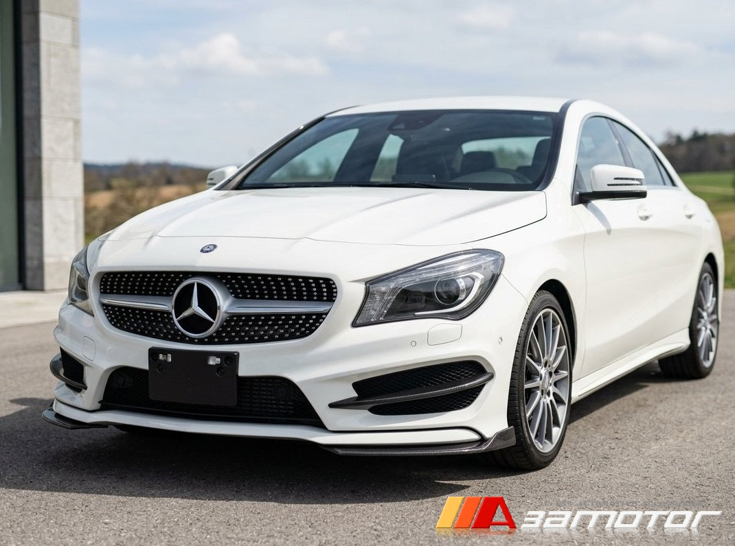 Carbon Fiber P Front Bumper Splitters fit for 2013-2016 Mercedes W117 / C117 CLA Class AMG & CLA45