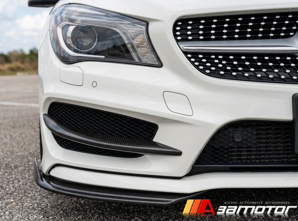 Carbon Fiber P Front Bumper Splitters fit for 2013-2016 Mercedes W117 / C117 CLA Class AMG & CLA45