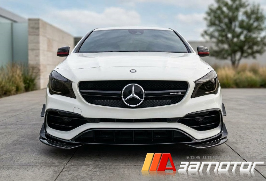 Carbon Fiber P Front Bumper Splitters fit for 2013-2016 Mercedes W117 / C117 CLA Class AMG & CLA45