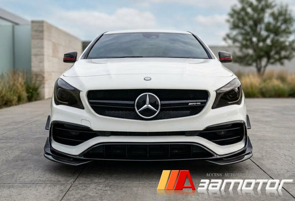 Carbon Fiber P Front Bumper Splitters fit for 2013-2016 Mercedes W117 / C117 CLA Class AMG & CLA45