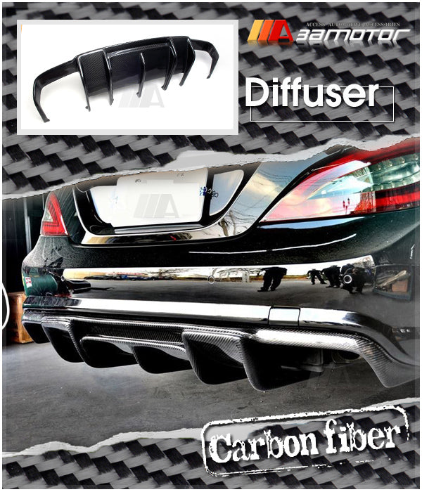 Carbon Fiber R Rear Bumper Diffuser Quad fit for Mercedes C218 / W218 CLS63 AMG