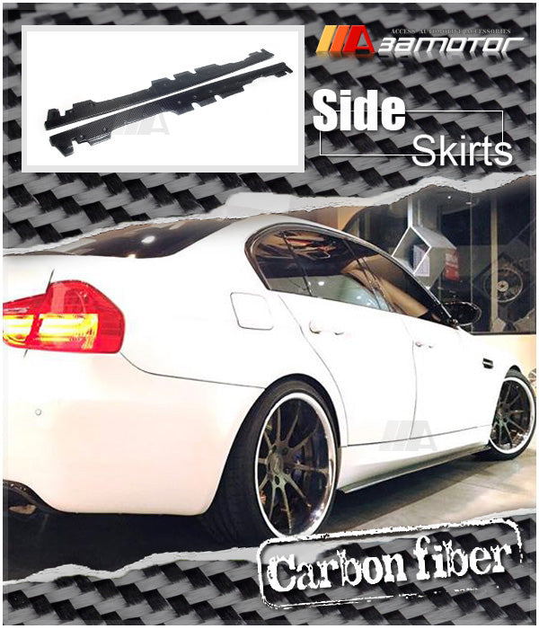 Carbon Fiber E Style Side Skirt Extensions Set fit for 2008-2013 BMW E90 M3 / E92 M3 / E93 M3