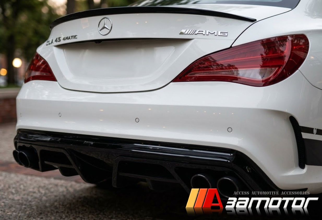 Carbon Fiber P Rear Bumper Diffuser Quad fit for 2013-2018 Mercedes W117 / C117 CLA Class AMG & CLA45