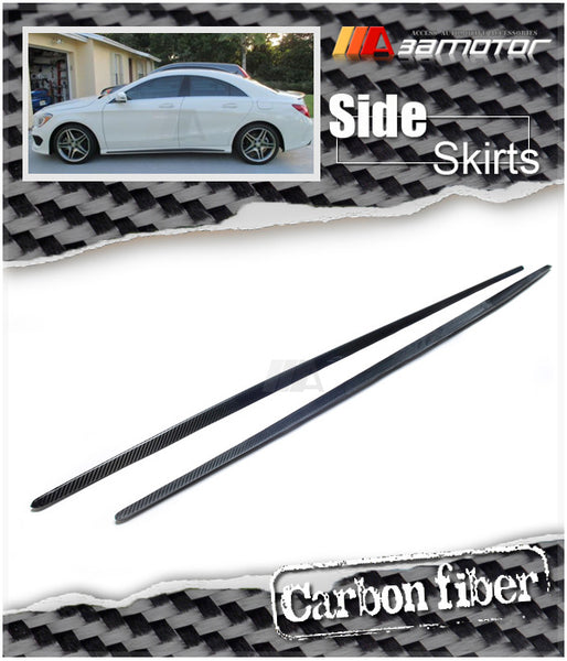 Carbon Fiber Side Skirt Rocker Panel add on Covers Set fit for 2013-2018 Mercedes W117 / C117 CLA AMG