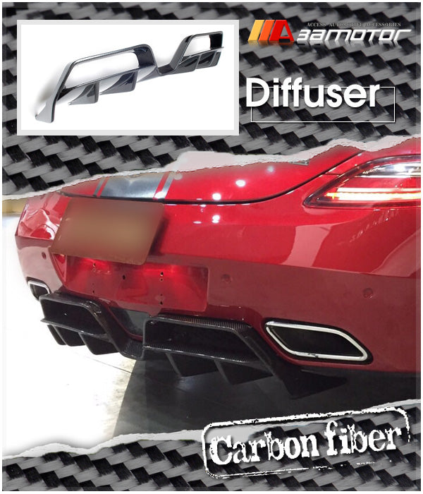 Carbon Fiber Rear Bumper Diffuser fit for 2011-2015 Mercedes C197 / W197 SLS AMG