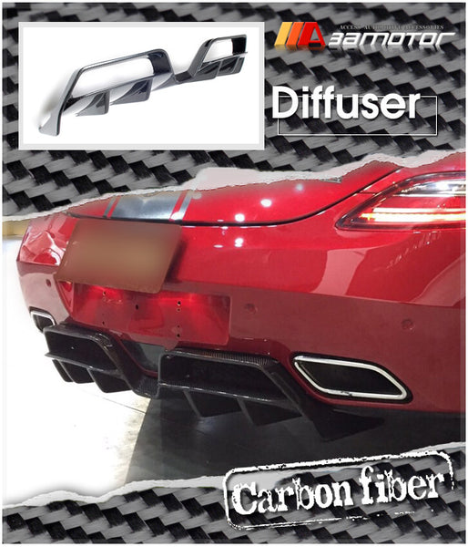 Carbon Fiber Rear Bumper Diffuser fit for 2011-2015 Mercedes C197 / W197 SLS AMG