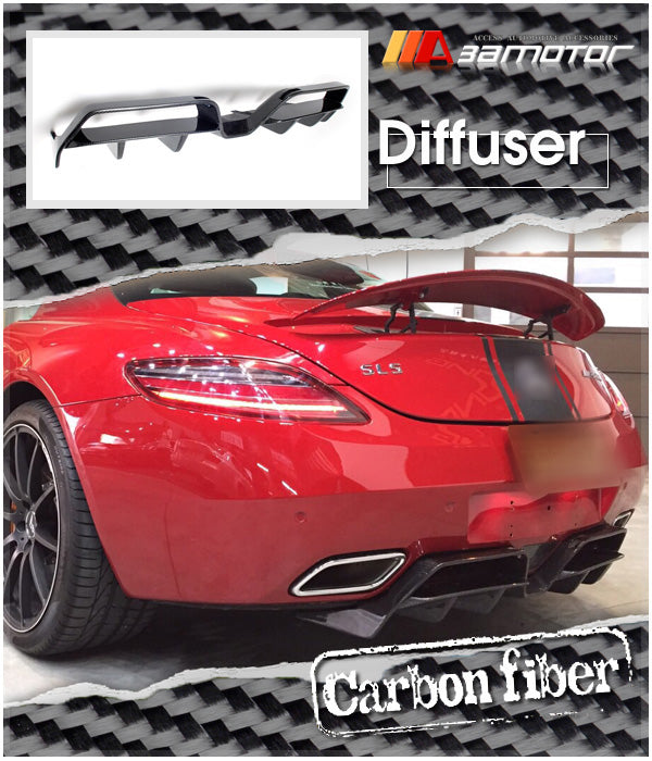 Carbon Fiber Rear Bumper Diffuser fit for 2011-2015 Mercedes C197 / W197 SLS AMG