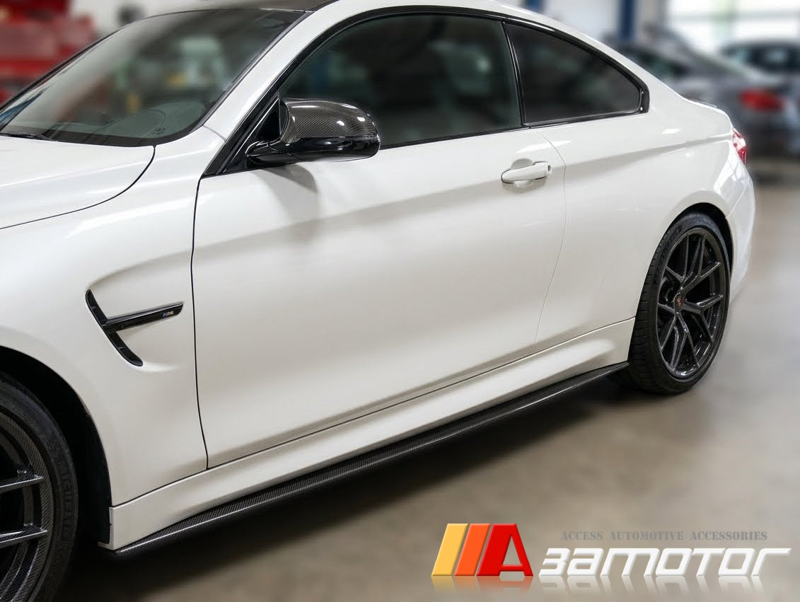 Carbon Fiber Side Skirt Add on Extensions Set fit for 2015-2020 BMW F82 / F83 M4