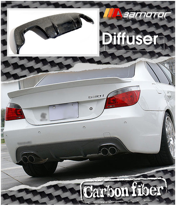 Carbon Fiber Rear Bumper Diffuser Quad fit for 2004-2010 BMW E60 / E61 5-Series M Sport