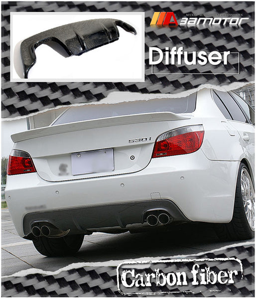 Carbon Fiber Rear Bumper Diffuser Quad fit for 2004-2010 BMW E60 / E61 5-Series M Sport