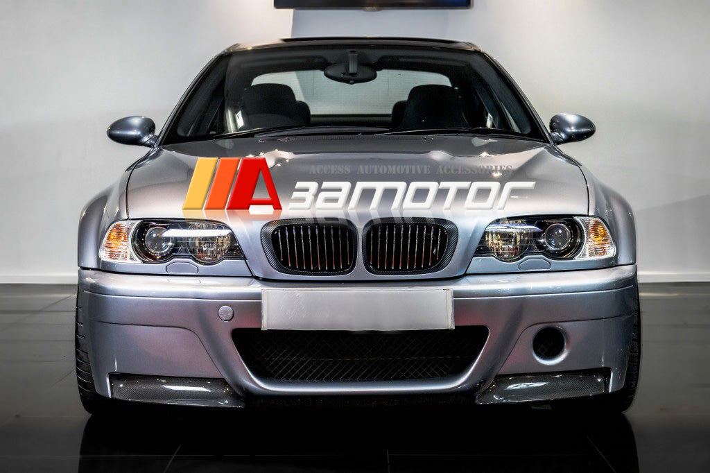Carbon Fiber Front Splitters Set fit for 2001-2006 BMW E46 M3 Coupe with CSL Bumper only