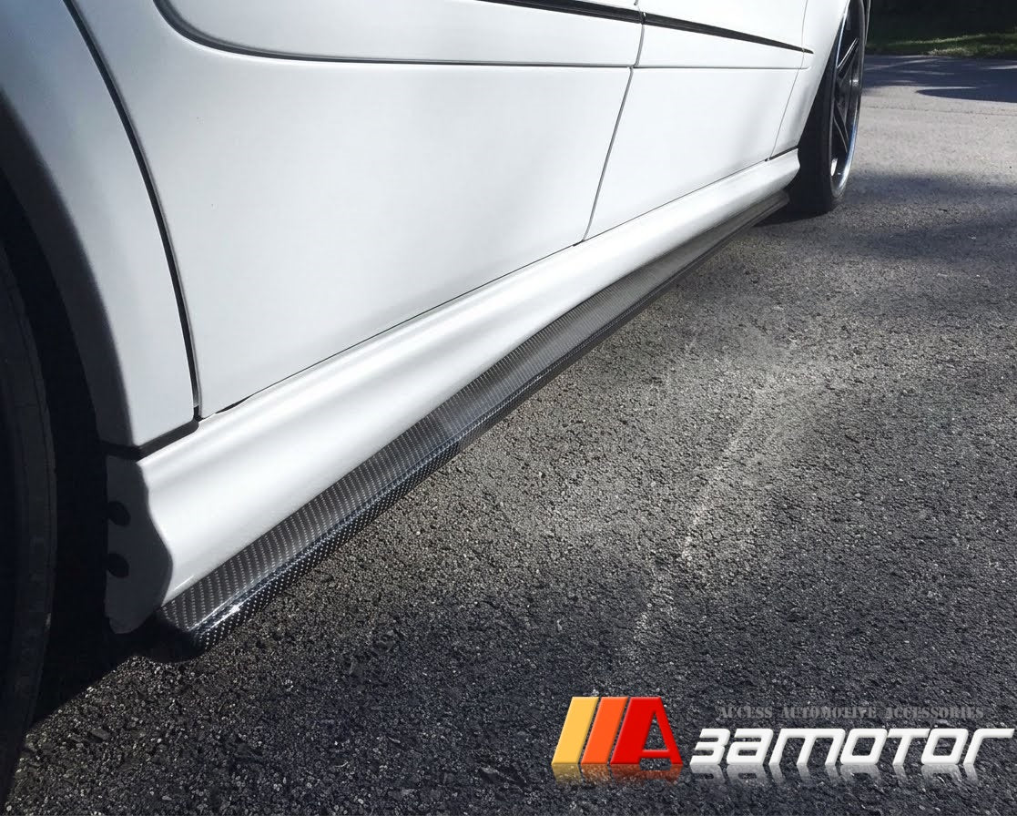 Carbon Fiber Side Skirt Extensions Set fit for 2003-2009 Mercedes W211 E55 / E63 AMG Sedan