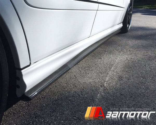 Carbon Fiber Side Skirt Extensions Set fit for 2003-2009 Mercedes W211 E55 / E63 AMG Sedan
