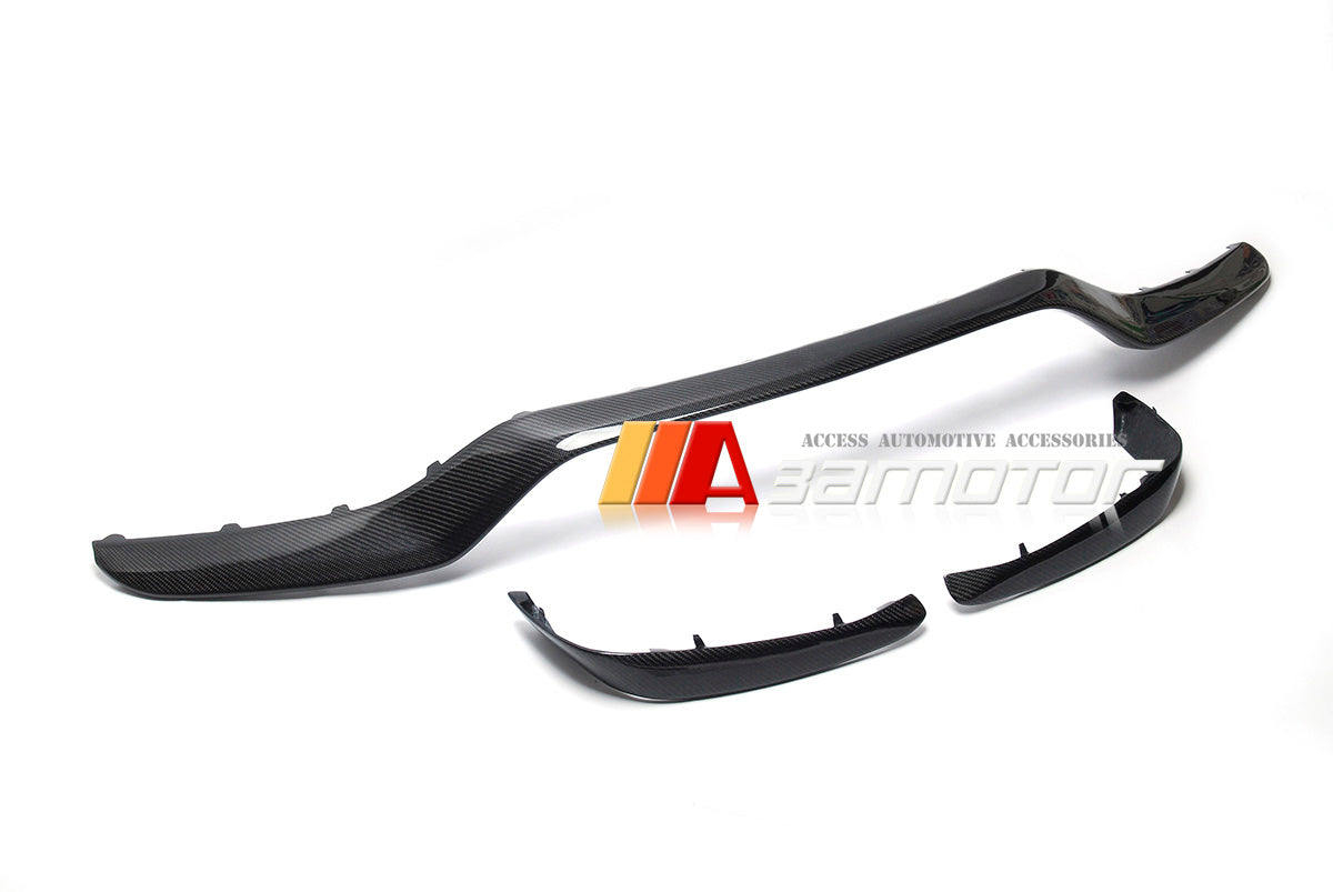 Carbon Fiber Front Bumper Center Lip + Upper Trims fit for 2016-2018 Mercedes W205 Sedan/ C205 Coupe C63 C63S AMG