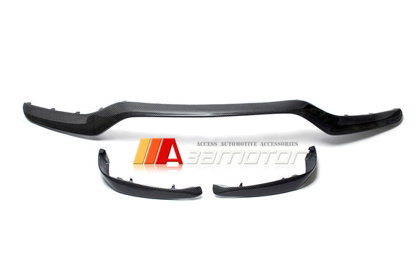 Carbon Fiber Front Bumper Center Lip + Upper Trims fit for 2016-2018 Mercedes W205 Sedan/ C205 Coupe C63 C63S AMG